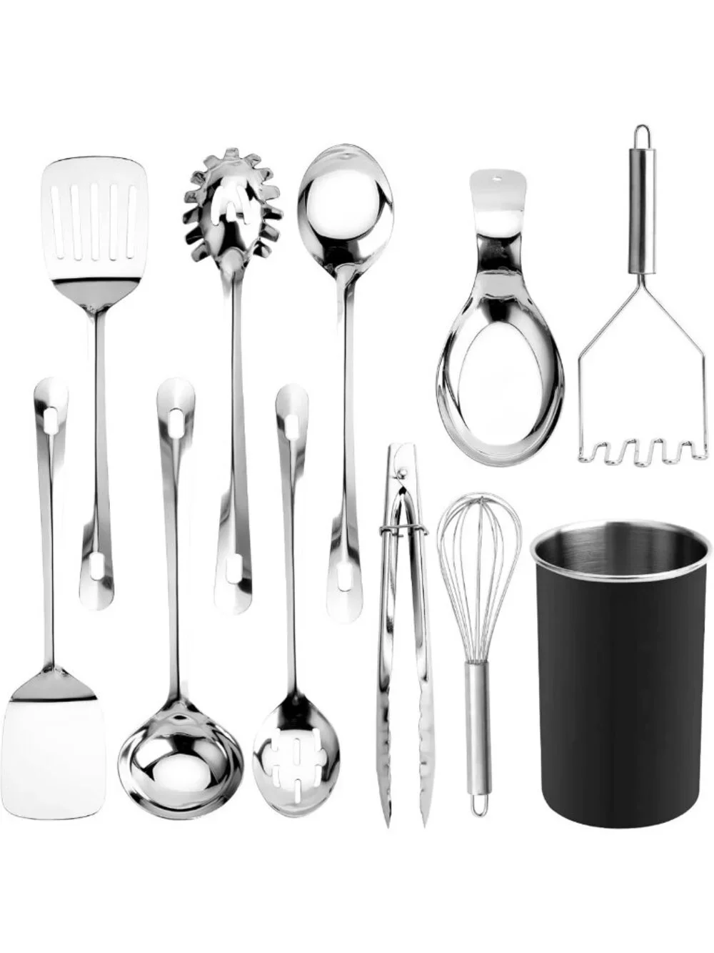 Premium Nonstick Kitchen Utensil Set - 10-Piece Heat Resistant Gadgets & Holder